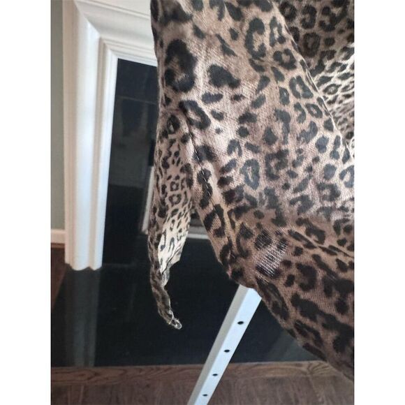 Chico's Women's Brown Cheetah Print Embroidered Tunic Top Size 0 (XS 4/6) - Picture 5 of 8